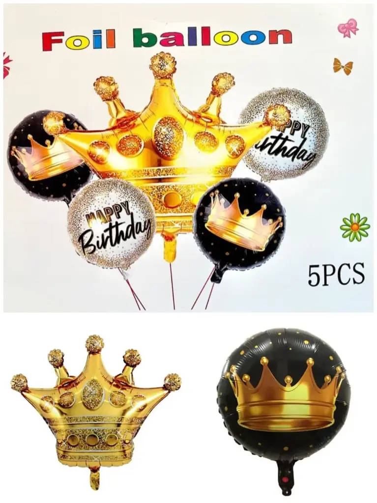 Set de 5 globos de feliz cumpleaños 