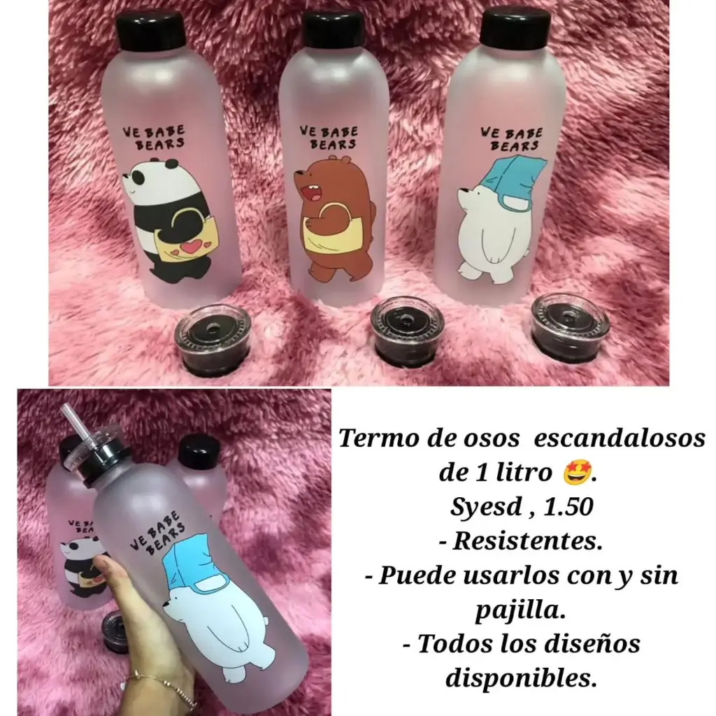 Termo de osos escandalosos de 1 litro