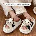 Pantuflas tipo sandalias de vaquita 