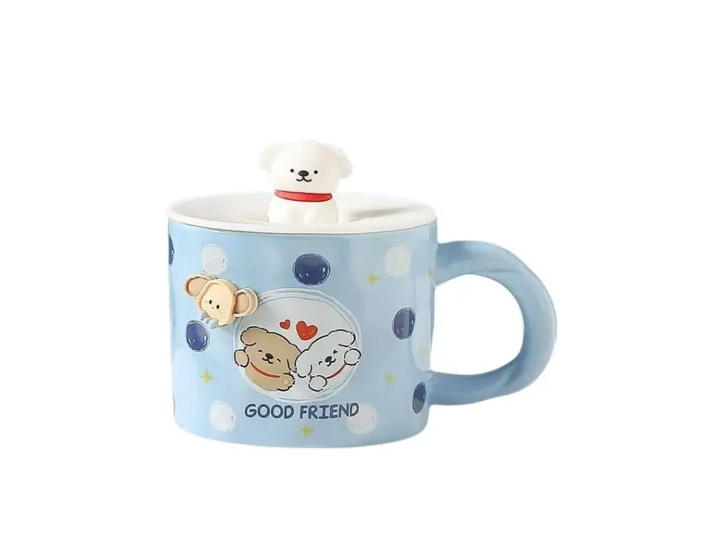 Taza de cerámica con tapadera de goma 