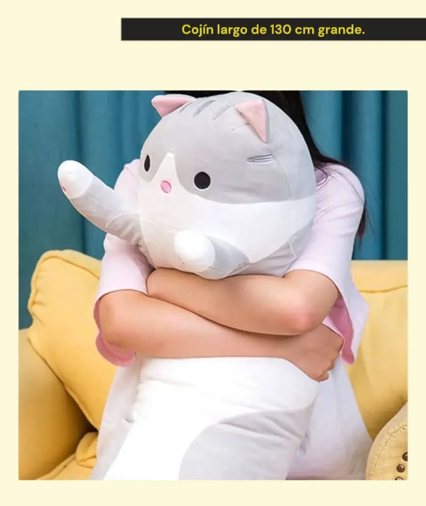 Cojin largo de tela y esponja 130 cm 