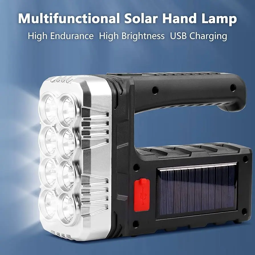 Linterna solar con cable usb