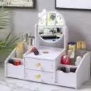 Organizador 2 gavetas con espejo de moñito