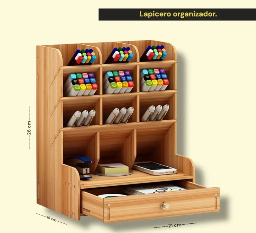 Lapicero organizador de madera