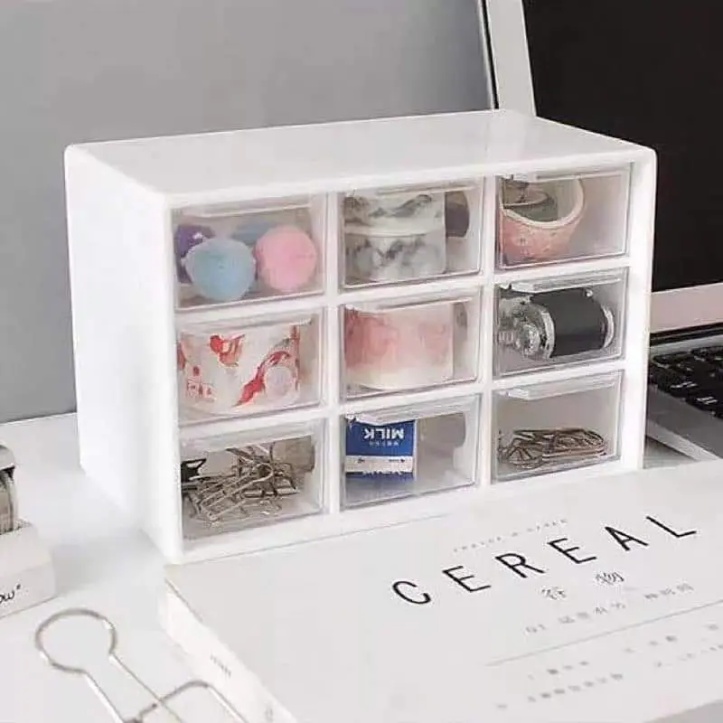 Caja organizadora para escritorio, 9 cajones