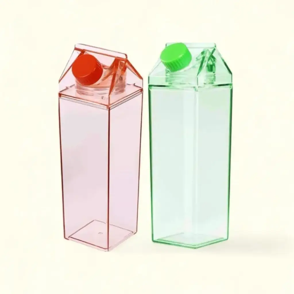 Botella con estilo de cartón de leche