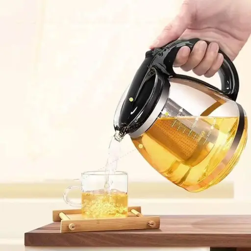 tetera de vidrio elegante 