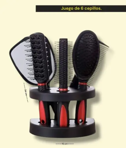 Juego de 6 cepillos para el cabello