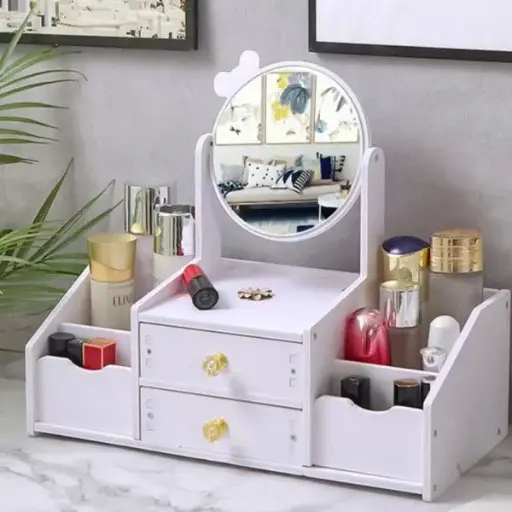 Organizador 2 gavetas con espejo de moñito